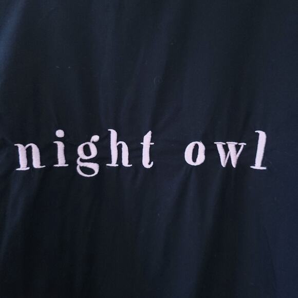 Kate Spade Robe Night Owl Xsmall Small Black Pink Shortie Robe, No Tie - Picture 5 of 8